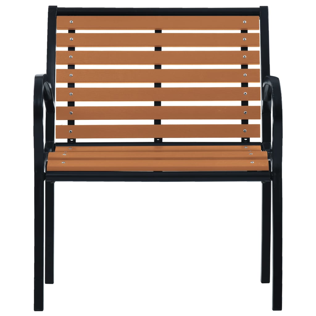 vidaXL Garden Chair | Set of 2 | Black and Brown | Steel and WPC | Standard