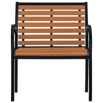 vidaXL Garden Chair | Set of 2 | Black and Brown | Steel and WPC | Standard
