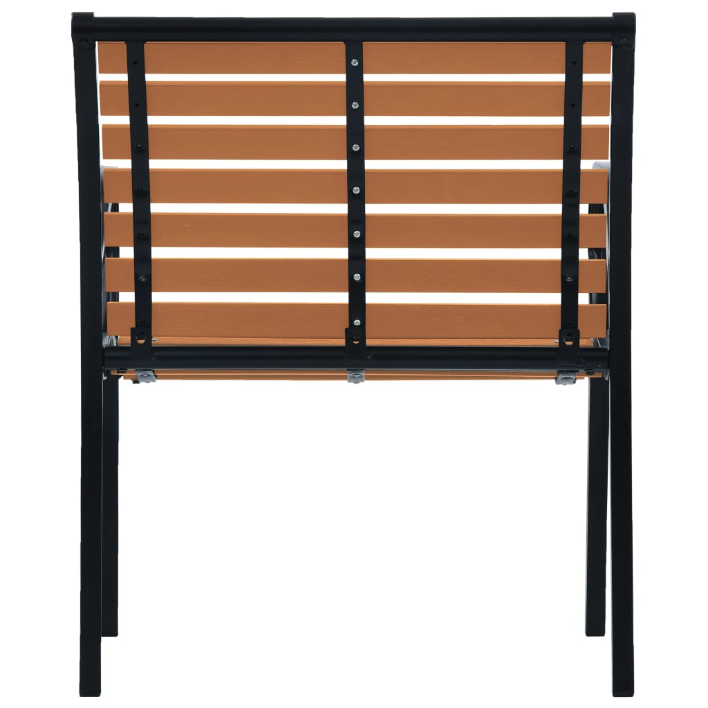 vidaXL Garden Chair | Set of 2 | Black and Brown | Steel and WPC | Standard