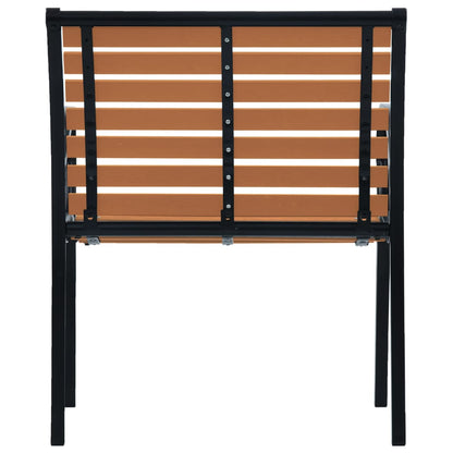 vidaXL Garden Chair | Set of 2 | Black and Brown | Steel and WPC | Standard
