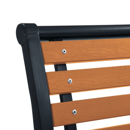 vidaXL Garden Chair | Set of 2 | Black and Brown | Steel and WPC | Standard