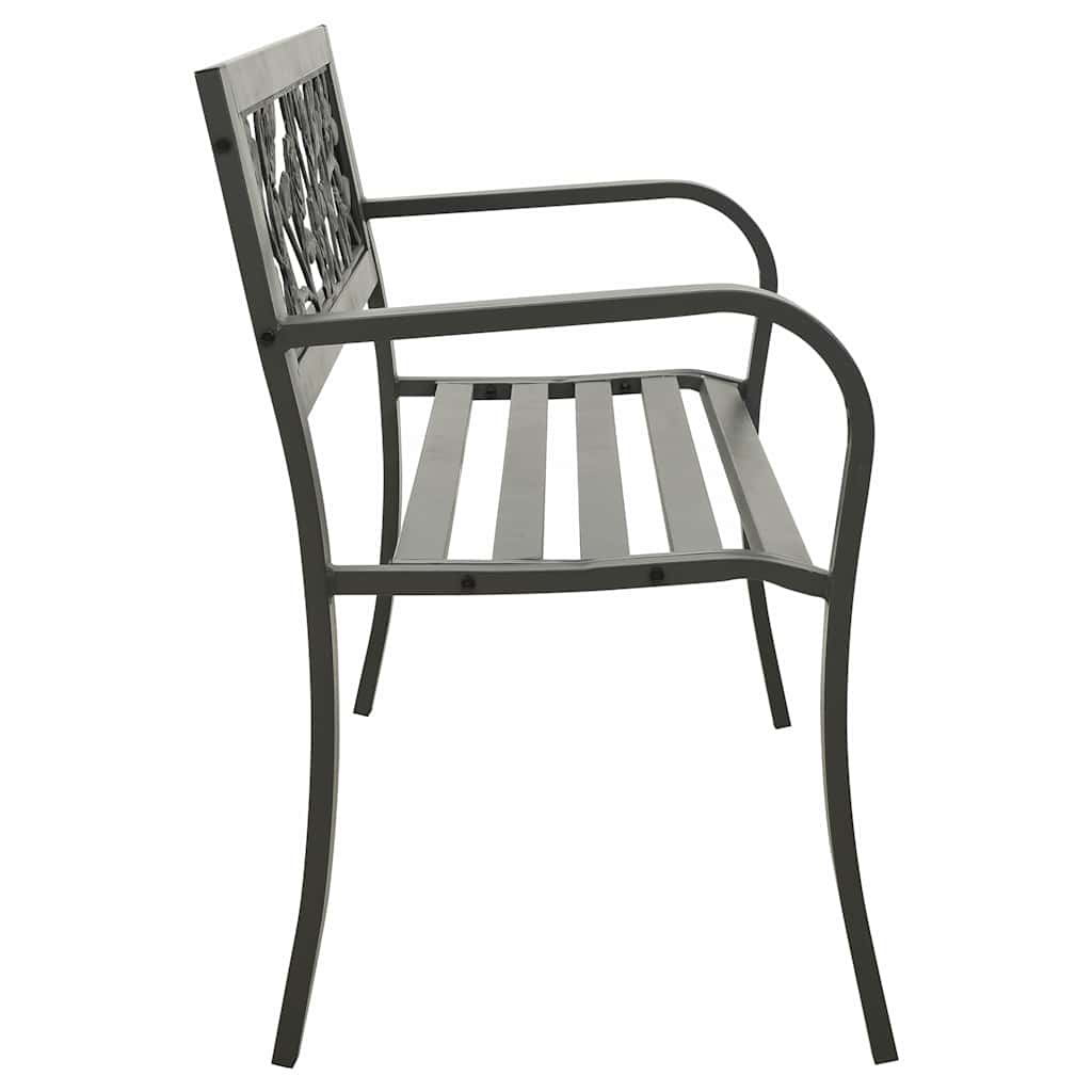 vidaXL Garden Bench 125 cm Steel Grey
