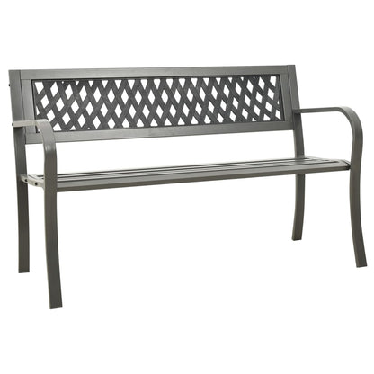 vidaXL Garden Bench | Grey | Powder-coated steel, Plastic | Standard | Durable