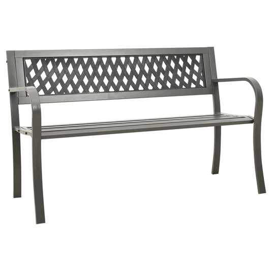 vidaXL Garden Bench | Grey | Powder-coated steel, Plastic | Standard | Durable