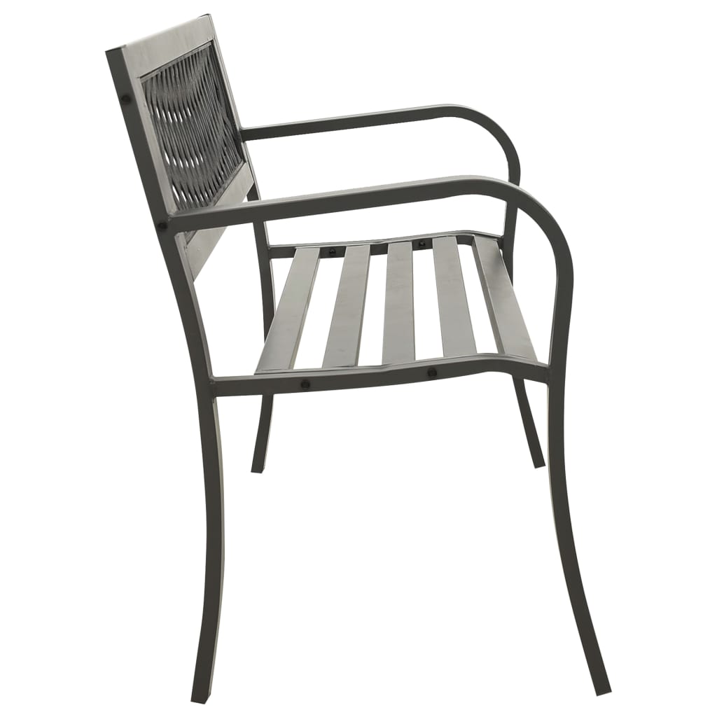 vidaXL Garden Bench | Grey | Powder-coated steel, Plastic | Standard | Durable