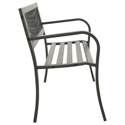 vidaXL Garden Bench | Grey | Powder-coated steel, Plastic | Standard | Durable