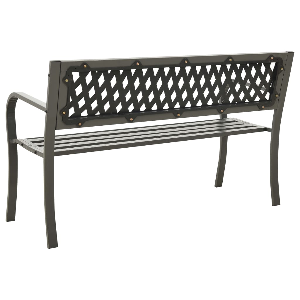 vidaXL Garden Bench | Grey | Powder-coated steel, Plastic | Standard | Durable