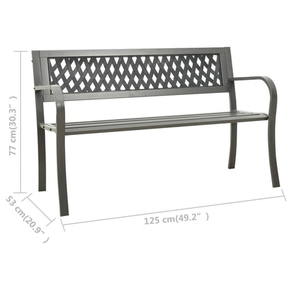vidaXL Garden Bench | Grey | Powder-coated steel, Plastic | Standard | Durable