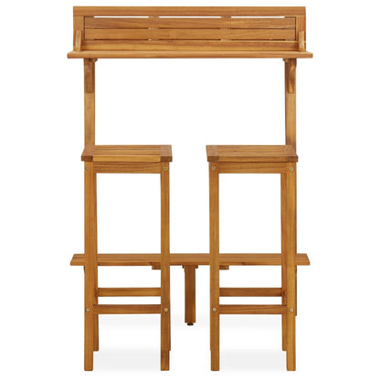 vidaXL Balcony Bar Set | Natural wood | Solid acacia wood, metal | Standard