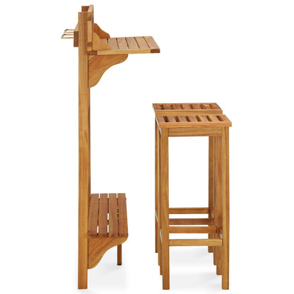 vidaXL Balcony Bar Set | Natural wood | Solid acacia wood, metal | Standard