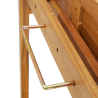 vidaXL Balcony Bar Set | Natural wood | Solid acacia wood, metal | Standard
