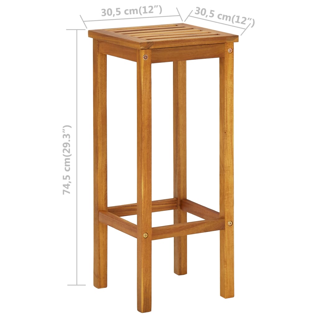 vidaXL Balcony Bar Set | Natural wood | Solid acacia wood, metal | Standard