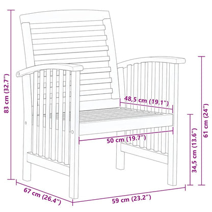 310256 vidaXL Garden Chairs 2 pcs Solid Acacia Wood