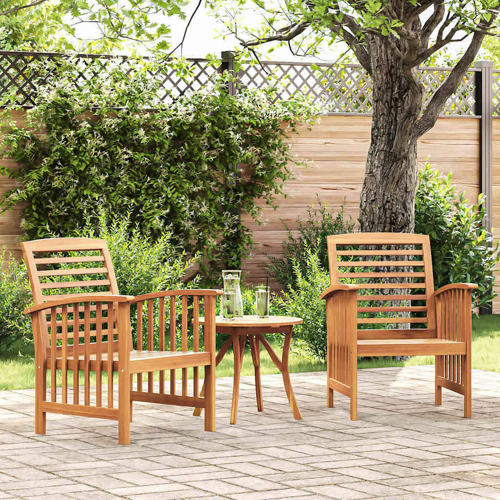 310256 vidaXL Garden Chairs 2 pcs Solid Acacia Wood