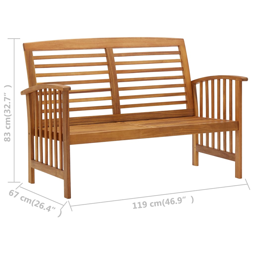 vidaXL Garden Bench | Natural Wood | Solid Acacia Wood | Medium | Durable