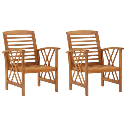 vidaXL Garden Chair | Set of 2 | Natural Wood | Solid acacia wood | Standard