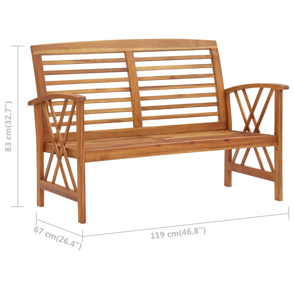 vidaXL Patio Bench | Durable | Garden Bench | Rectangular | Traditional