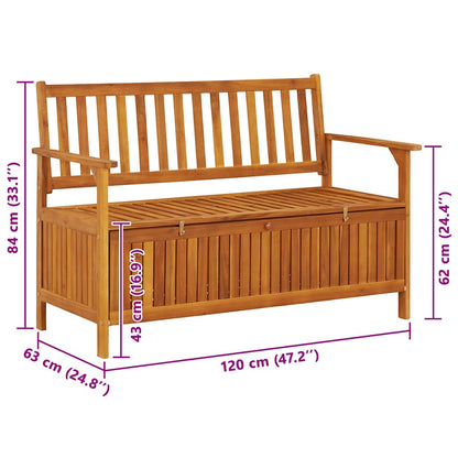 vidaXL Storage Bench | Natural wood | Solid acacia wood | Medium | Storage Bench