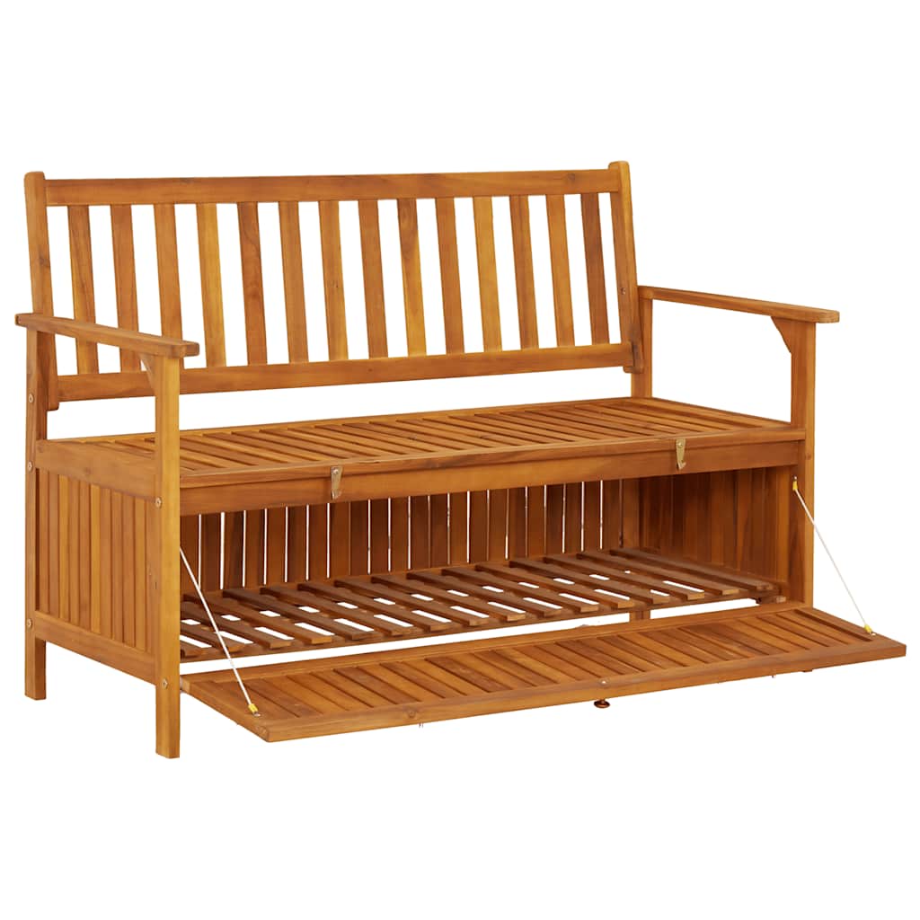 vidaXL Storage Bench | Natural wood | Solid acacia wood | Medium | Storage Bench