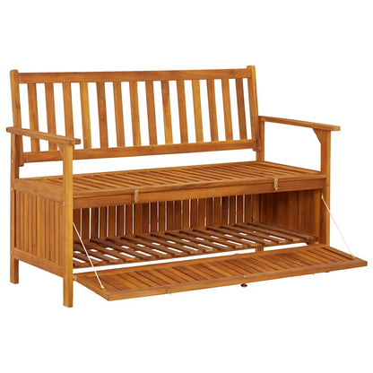 vidaXL Storage Bench | Natural wood | Solid acacia wood | Medium | Storage Bench