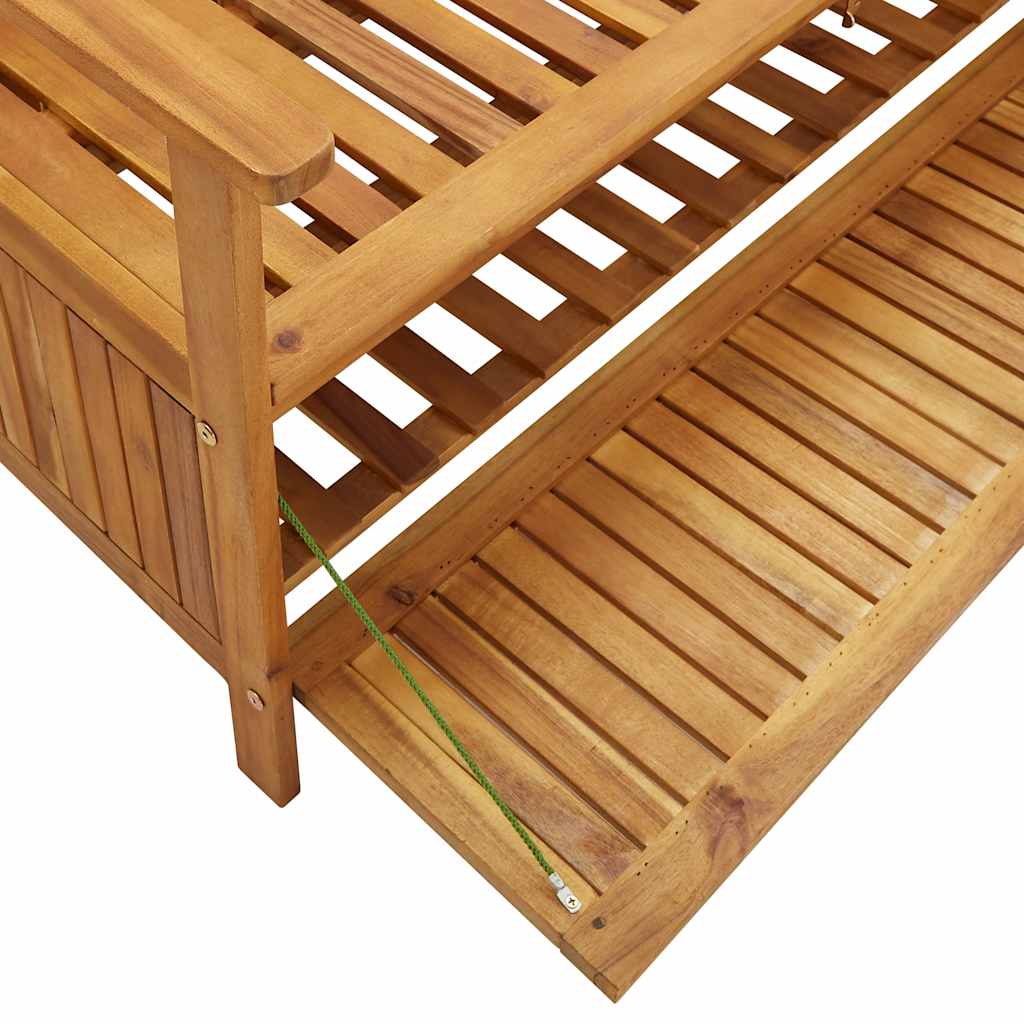 vidaXL Storage Bench | Natural wood | Solid acacia wood | Medium | Storage Bench