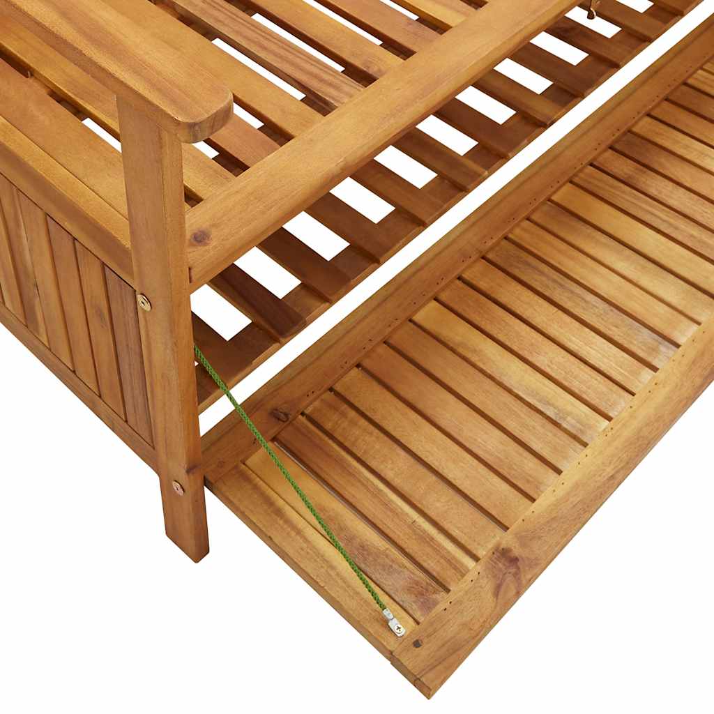 vidaXL Storage Bench | Natural wood | Solid Acacia Wood | Medium | Storage Bench