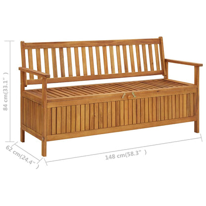 vidaXL Storage Bench | Natural wood | Solid Acacia Wood | Medium | Storage Bench