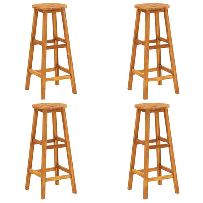 vidaXL Bar Stool | Set of 4 | Acacia Wood Color | Solid Acacia wood | Standard
