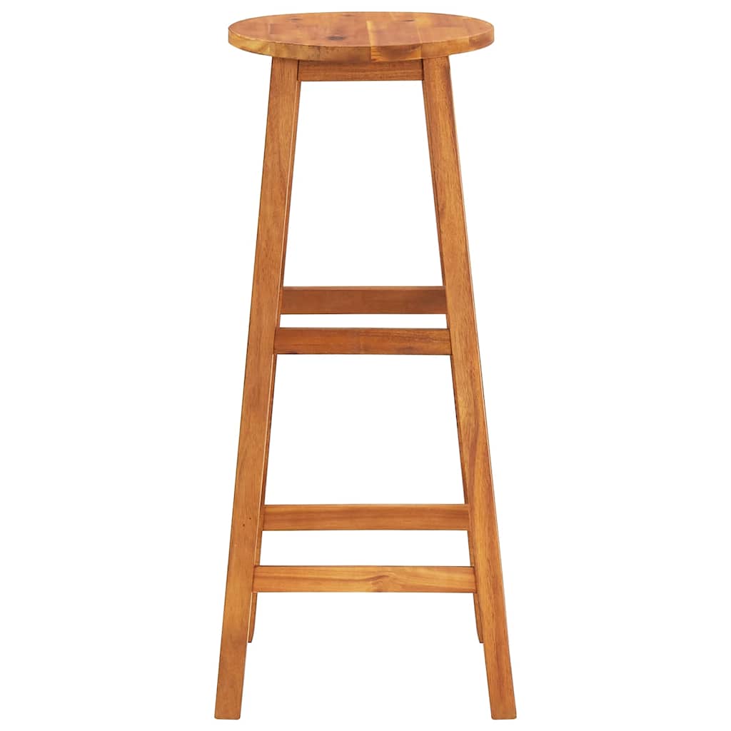 vidaXL Bar Stool | Set of 4 | Acacia Wood Color | Solid Acacia wood | Standard