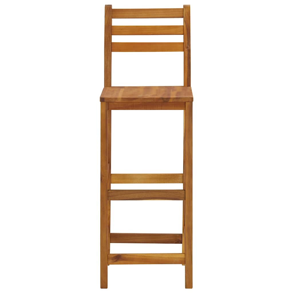 vidaXL Bar Stool | Set of 4 | Natural wood | Solid acacia wood | Standard