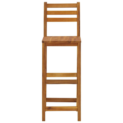 vidaXL Bar Stool | Set of 4 | Natural wood | Solid acacia wood | Standard