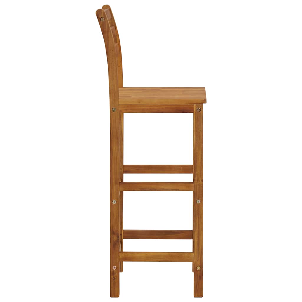 vidaXL Bar Stool | Set of 4 | Natural wood | Solid acacia wood | Standard