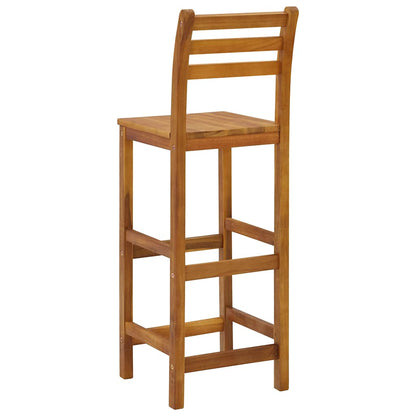 vidaXL Bar Stool | Set of 4 | Natural wood | Solid acacia wood | Standard