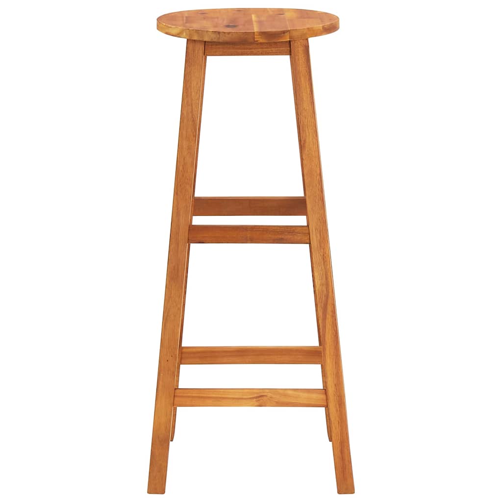 vidaXL Bar Stool | Set of 6 | Solid acacia wood | Standard | Footrest