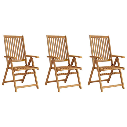 vidaXL Garden Chair | Set of 3 | Brown | Solid Acacia wood | Medium | Foldable
