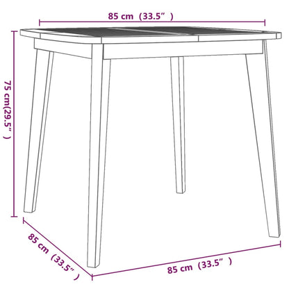 vidaXL Garden Table | Natural Acacia | Solid Acacia wood | 85x85 cm | Durable