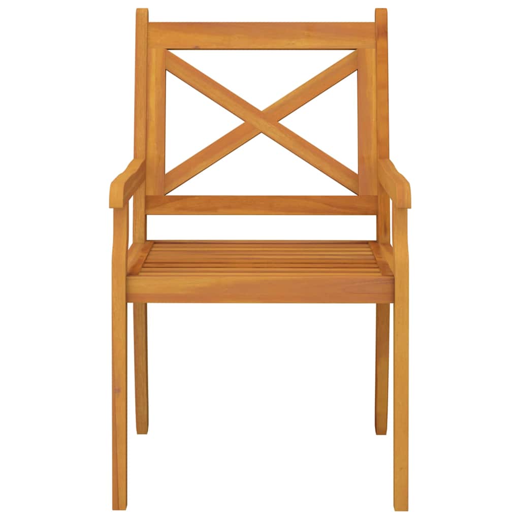 vidaXL Dining Chair | Set of 2 | Brown | Solid Acacia Wood with an Oil Finish