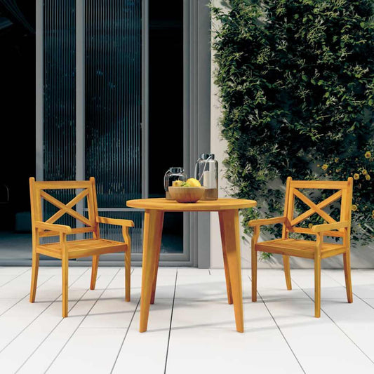 310305 vidaXL Outdoor Dining Chairs 2 pcs Solid Wood Acacia