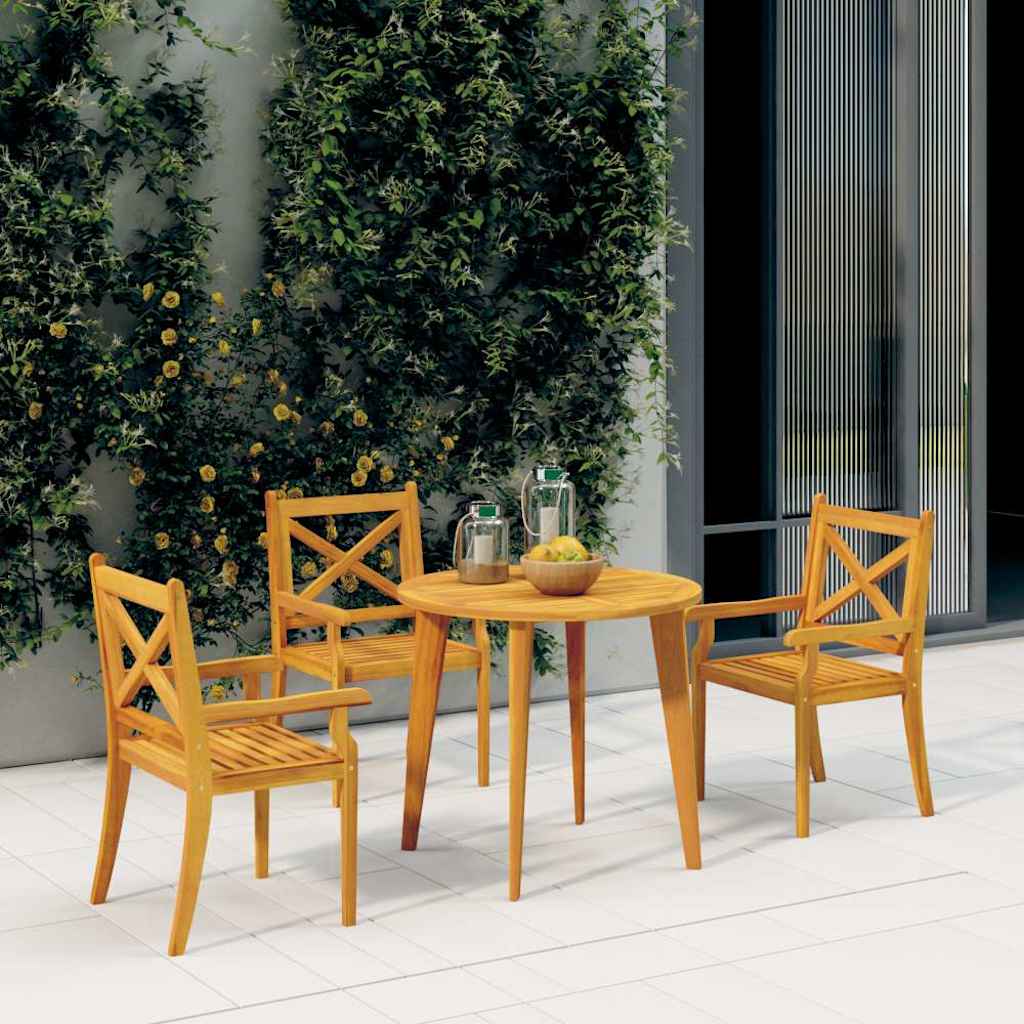 310306 vidaXL Outdoor Dining Chairs 3 pcs Solid Wood Acacia