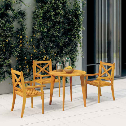 310306 vidaXL Outdoor Dining Chairs 3 pcs Solid Wood Acacia