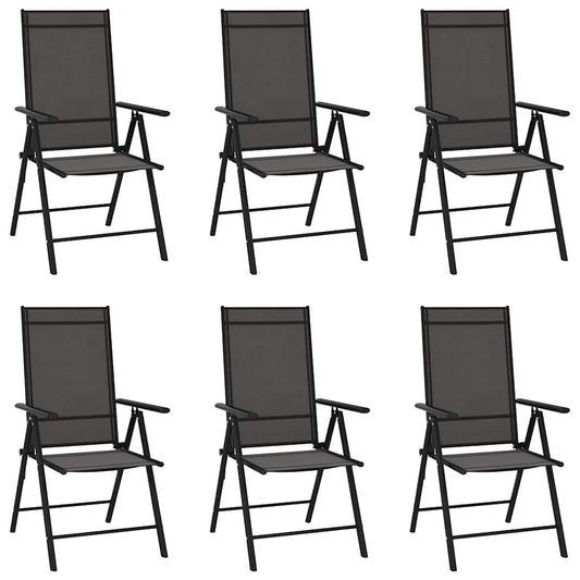 vidaXL Folding Chairs 6 pcs Textilene Black