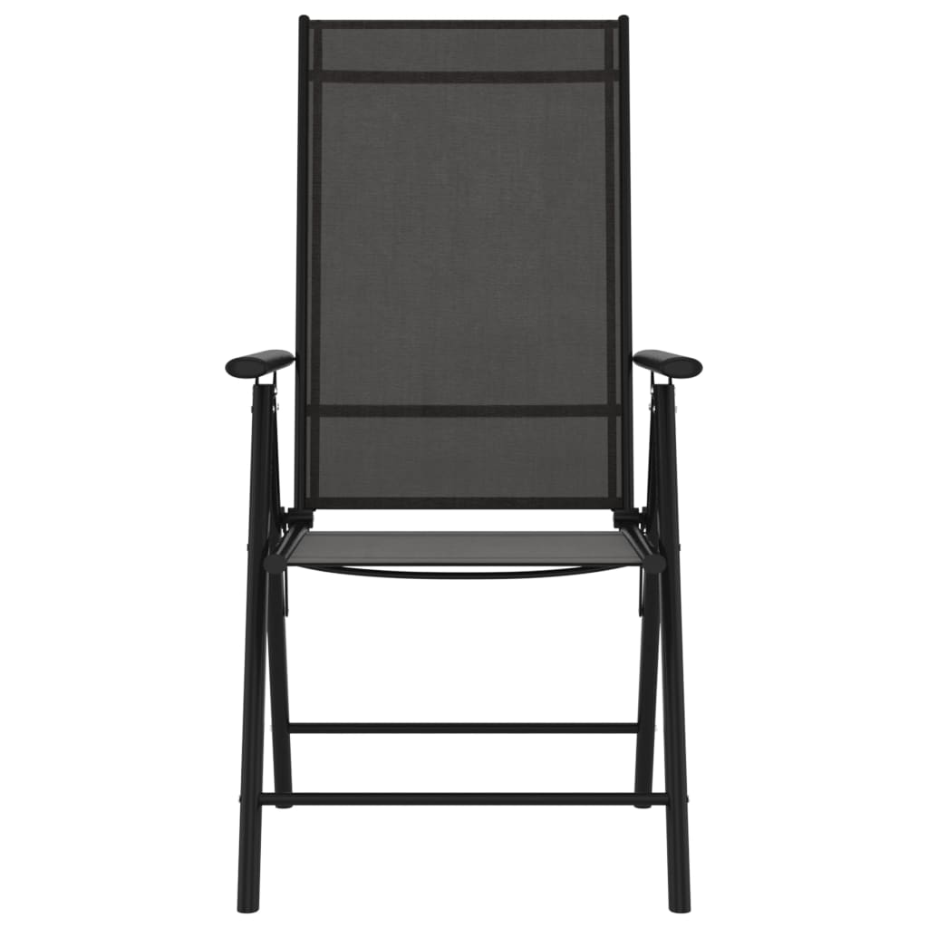 vidaXL Folding Garden Chairs 6 pcs Textilene Black