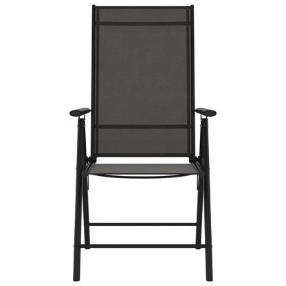 vidaXL Folding Garden Chairs 6 pcs Textilene Black