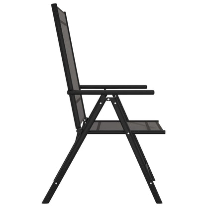 vidaXL Folding Garden Chairs 6 pcs Textilene Black