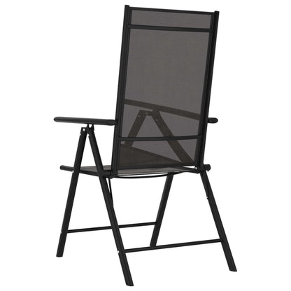 vidaXL Folding Garden Chairs 6 pcs Textilene Black
