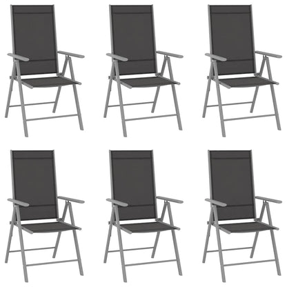 vidaXL Folding Chairs 6 pcs Textilene Black