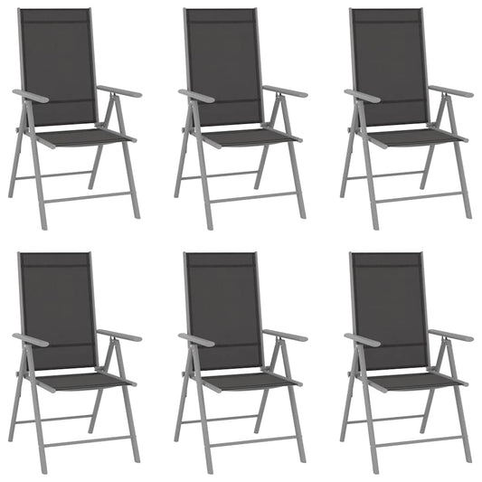 vidaXL Folding Chairs 6 pcs Textilene Black