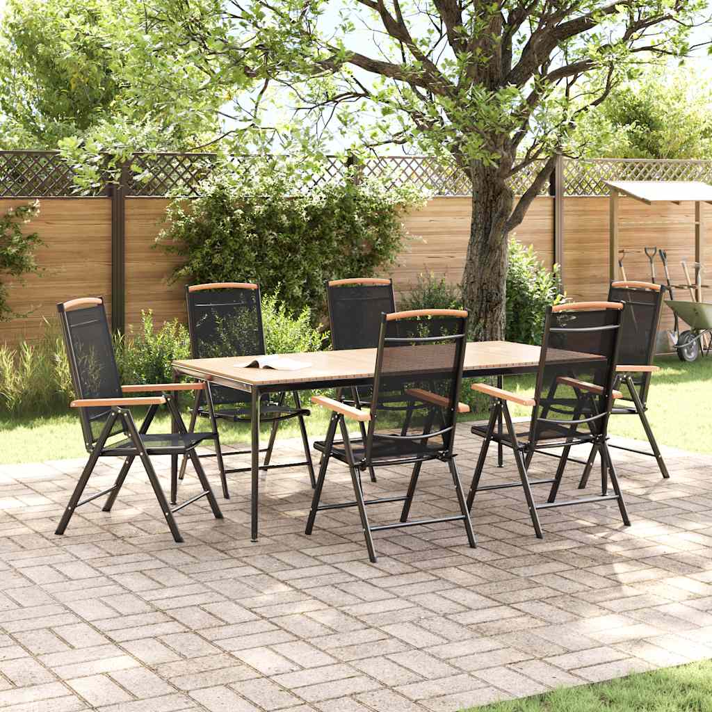 vidaXL Garden Chair | Set of 6 | Black | Plywood | Standard | Foldable