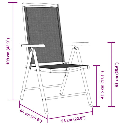 vidaXL Garden Chair | Set of 6 | Black | Plywood | Standard | Foldable