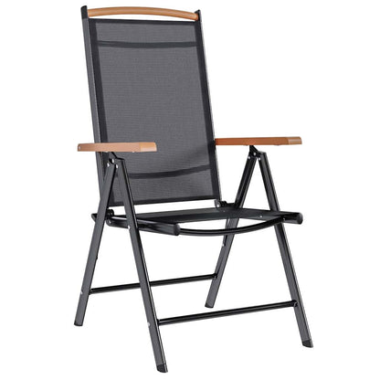 vidaXL Garden Chair | Set of 6 | Black | Plywood | Standard | Foldable